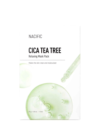 NACIFIC Cica Tea Tree Relaxing Mask atpalaiduojanti lakštinė veido kaukė, 30 g.
