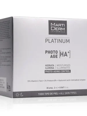 MartiDerm Platinum Photo Age HA+ senėjimą lėtinantis serumas ampulės